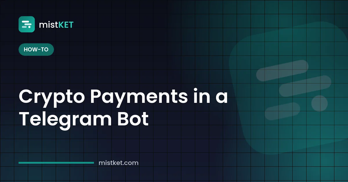 Accept crypto payments in a Telegram bot: chat with a Pay in USDT button and confirmation message