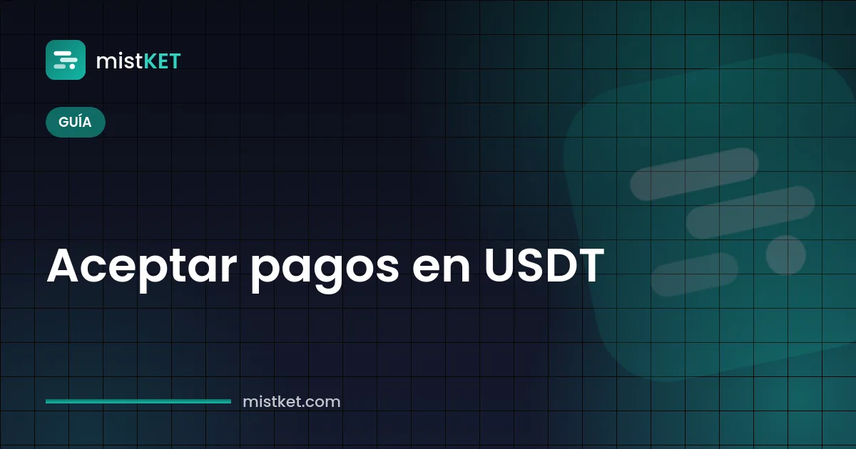 Aceptar pagos en USDT: página de pago que solicita 184,50 USDT en la red TRON
