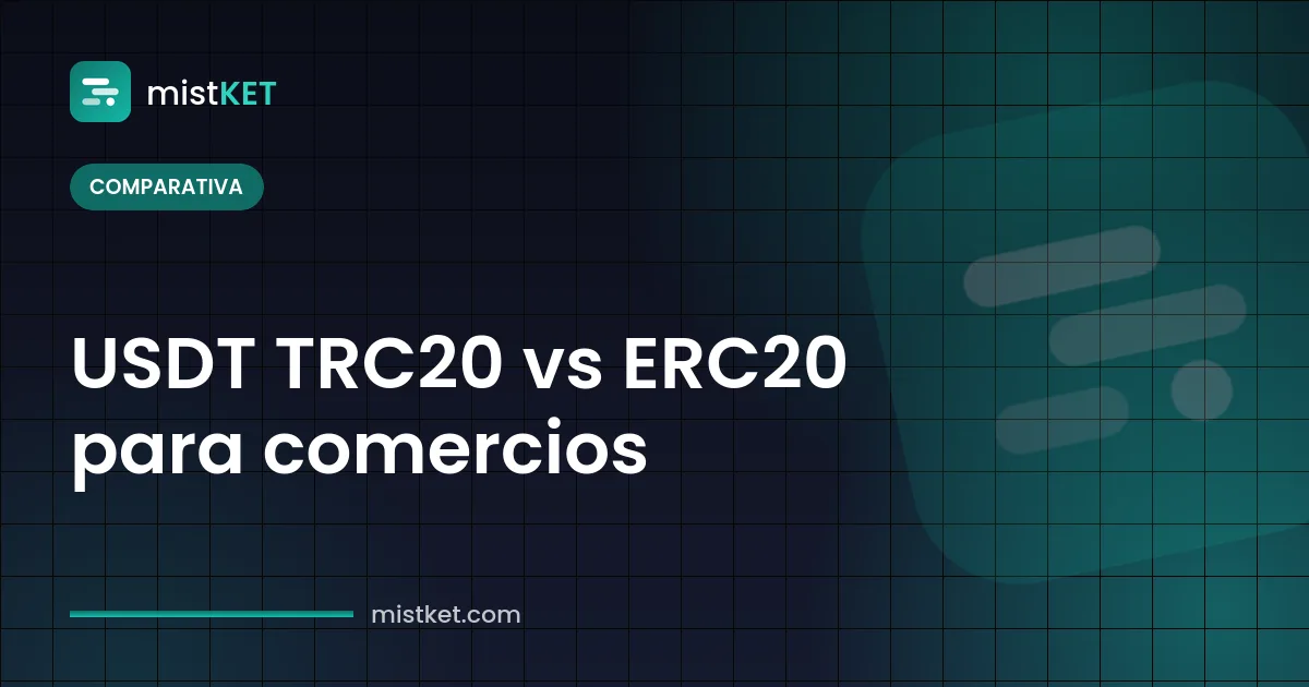 Tabla comparativa USDT TRC20 vs ERC20 para comercios, con BEP20 y Arbitrum